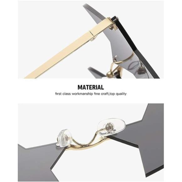 Rimless Star shape Sunglasses Personality Sun Glasses women/men Party glasses - Picture 4 of 6